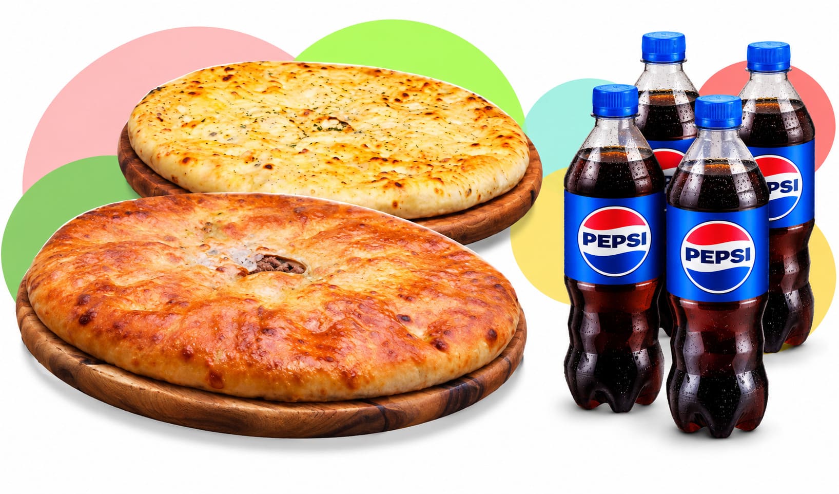 Комбо меню 2 великих пирога + 2 літри Pepsi